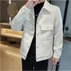 Herrjackor Herrens Autumn/Winter High Quality Fashion Casual Jackets/Man Slim Fit Pure Color Business Style Lapel Coats Plus Size S-3XL 231013