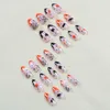 False Nails 24Pcs Pink Halloween Gradient Love Pumpkin SkeletonDesigns Wearable Fake Press On Full Cover Manicure Nail Tip 231017