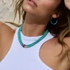 Collier ras du cou en perles de verre de couleur bleu Turquoise, vacances européennes et américaines