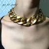 SENTITI SEMPLICEMENTE Collana girocollo a catena grossa e unica, accessori Collares, collana esagerata in oro spesso, gioielli vintage284m