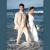 Fashion Tailored Made Men's Suits Champagne Groom Tuxedos Groomsmen Man Men Wedding Prom Formal Bridegroom Suit & Blazers2836