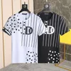 DSQ PHANTOM TURTLE Mens Designer Camiseta Italiano Milão Moda Polka Dot com Impressão Listrada T-shirt Verão Preto Branco T-shirt Hip289S