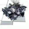 Party Favor Retro Black Simulation Rose Flower Wedding Valentine's Day Gift For Lovers Happy Halloween Decor Birthday Gifts