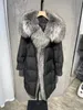 Damen Daunenparka Winter Damen Warmer Mantel 90% Gänsedaunenjacke Lange Echtpelzkragen Dicke Luxusoberbekleidung Weiblicher Mantel Streetwear 231016