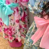Платья для девочек Платье с цветочным узором для девочек Весеннее детское повседневное платье с длинными рукавами Модные классические летние тканевые платья для детей от 1 до 9 лет Модная детская одежда 231016