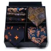 Neck Ties Present Box Packing Silk Ties Men Novely Hanky ​​Set 3 Styles Wedding Men's Tie Formal Red Cravat For Business Slips 231013