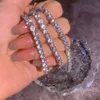 Europese Amerikaanse Hip Hop Iced out Zirkoon Zilveren Ketting Sieraden Mode 4mm Enkele Rij Diamanten Tennis Ketting voor Mannen