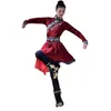 Scen Wear Mongolian Dance Costum Traditionell kvinnlig nationell tibetansk övningskläder Ancient Yangko