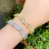 Chain CWWZircons Shiny African Cubic Zirconia Dubai Gold Plated Engagement Wedding Bridal Bracelet Jewelry Accessories for Women CB267 231016