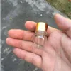 5mlガラスボトルアルミニウムキャップゴールデンリッド空の透明な透明な液体ギフト容器の願い瓶50pcsgood数量vtmmd