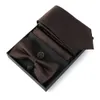 Neck Ties Mens Tie Gift Box Luxury Brand Necktie Bowtie Pocket Square Cufflinks Suit For Party Wedding Shirt Neckties Cravats Business Set 231013