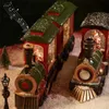 Decorative Objects Figurines Christmas Music Box Train Lighted Snow Globe Lantern Battery Operated Santa Claus Snowman LED Water Glittering 231017