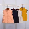 Colete moda calor bebê meninas puffer colete plissado manga leve criança colete pato branco para baixo crianças outerwear 2-10 anos 231016