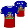 Haiti manlig ungdomsstudent skräddarsydd namn nummer t shirt flagga casual t shirt tryck pos pojke kläder224y