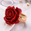 Cluster Ringe Rote Rose Legierung Ring Frau Mann 2021 Korea Mode Accessoires Bankett Schmuck Geschenk Girl245g