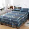 Bed Skirt 3Pcs Bed Sheet Lace Skirt Elastic Fitted Double Bedspread With Pillowcases Mattress Cover Bedding Set Elastic King Size Bedsheet 231013