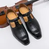 Abendschuhe Herren Loafer Schuhe Braun Schwarz Schnallenriemen Runde Zehen Business Handgefertigte Herren Abendschuhe Größe 38-46 Herrenschuhe 231017