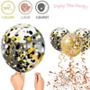 Autres fournitures de fête d'événement 50 paquets de ballons de confettis noirs blancs d'or pour la remise des diplômes d'anniversaire de mariage de mariée baby shower décorations de fête de la Saint-Valentin 231017