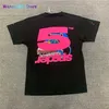 Wangcai01 2023, новые модные мужские футболки, розовые футболки Young Thug Sp5der 555555, мужские и женские 1 1, качественная футболка с принтом «Паук» 250Y