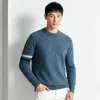 Suéteres masculinos Design Cashmere Lã Roupas Moda Listras Malhas Manga Longa Pure Sweaer Pulôver Jumper
