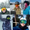 Gogle narciarskie snowboard profesjonalne szklanki kątowe śniegu z podwójnymi warstwami anty Fog Uv400 mężczyzn Kobiety Snowmobile Googles 231017