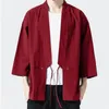 Mäns avslappnade skjortor traditionella bomullslinnor skjorta jackor män kinesiska streetwear coat cardigan japansk kimono garmen