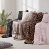 Filtar halva sidor fleece boho stil sonic stitch filt för barfota barn hem leopard tryck pläd kast sängöverdrag 231017