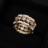 Top quality Charm band ring with black and white color genuine leather in 18k gold plated for women wedding jewelry gift have box