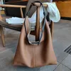 Bolsas de noche MS Mujeres de gran tamaño Bolso de hombro de lujo Cuero genuino Estilo cómodo Estilo suave Casual Tote Lady Daily Bag Otoño 2023