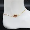 Anklets 2023 Fashion Water Drop Opal rostfritt stål Ankelarmband för kvinnor Guldfärgfötter Armbandsmycken Pulsera Pie Mujer A22S04