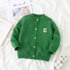 Piumino 2023 Ragazzi del bambino Maglione lavorato a maglia Cardigan per bambini Capispalla Lettera Primavera Autunno Abbigliamento per bambini Ragazze per bambini Maglieria Giacca 231017