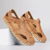 Sandalen Zomer Heren Mode Outdoor Schoenen Wandelen Strand Rubberen Slipper Designer Klassieke Handgemaakte Lederen Visser Antislip Zacht