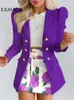 Robe deux pièces Femme printemps manches longues couleur unie veste avec mini jupe costume deux pièces Tailleur Femme Blazer et ensemble robe 231011