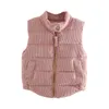 Gilet hiver 3 4 5 6 8 10 12 ans filles gilet enfants gilets lettre tout match fermeture éclair épaissir coton rembourré gilets pour fille 231016