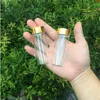 30x80mm 24 pz 40 ml Bottiglie di vetro Vite in alluminio Tappo dorato Vuoto Trasparente Liquido trasparente Contenitore regalo Bottiglia dei desideri Jarsgood qty Bcedn