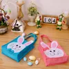 Bolsas de almacenamiento de Pascua, regalos con patrón de conejo, bolsos bordados, bolsas de dulces con asas, bolsas de compras para eventos de primavera para niños Q652