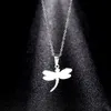 Pendant Necklaces Necklace Titanium Steel Dragonfly Stainless Girl Sweater Chain Hypoallergenic European American Jewelry1297U