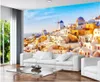 Tapeten 3D-Tapetenstoff Benutzerdefinierte Po Romantische griechische Santorini Liebe Meer Heimwerker Wandmalereien für Wohnzimmer