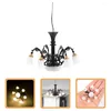 Pendant Lamps Model Chandelier Mini Miniature Bedroom Items Accessories Tiny House Ceiling Lamp Decoration Light Moss