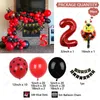 Altri accessori per feste per eventi 99 pezzi Palloncini foil Coccinella Kit arco ghirlanda Numero rosso Palloncini foil 1-9 Punto nero Banner buon compleanno Decorazioni per feste Air Globo 231017