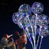 Other Event Party Supplies 5/10Pcs Luminous Bobo Balloon Transparent LED Light Up Balloons Helium Flashing Balloons for Party Birthday Wedding Decoration 231017