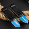 High Quality H1102 High End Automac Tactical Knife 204P Double/Single Edge Blue Coated Blade CNC Aviation Aluminum Handle EDC Pocket Knives with Nylon Sheath