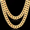 Mens 14k Yellow Gold Plated 24in Italian Cuban Chain Necklace 10 MM325o