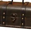 Smycken påsar väskor retro skattkista vintage träförvaringslåda antik stil arrangör för garderob prinka spänne1267z
