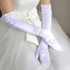 Gants de mariée 1 paire gants de mariage rouges blancs blanc ivoire long satin perlé élégant pour femmes nuptiales gants doigts gants