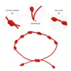 Charm Bracelets 6 Pcs Adjustable Hand Strap Fashion Bracelet Ornament Beaded Friendship Luck Symbol Jewelry Woven Red Rope Bangle