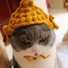 Dog Apparel Outdoor Travel Pet Hat Soft Funny Handmade Buddha For Cats Cute Cosplay Headgear With Imitation Yarn Feline Pets