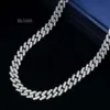 Qian Jian Custom Jewelry Sier Hiphop Fashion Exquisite Vvs 12 mm Moissanit Diamantkette Cuban Link Halskette