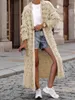 Kvinnors jackor Autumn Elegant Tassel stickad lång kappa för kvinnor casure cardigan hylsa streetwear smal tröja 2023