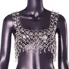 Débardeurs pour femmes Sexy Chaîne de poitrine en cristal brillant pour femmes 2023 Mode Petit anneau connecté Top Soutien-gorge Gilet Body Nightclub Party Bijoux Cadeaux